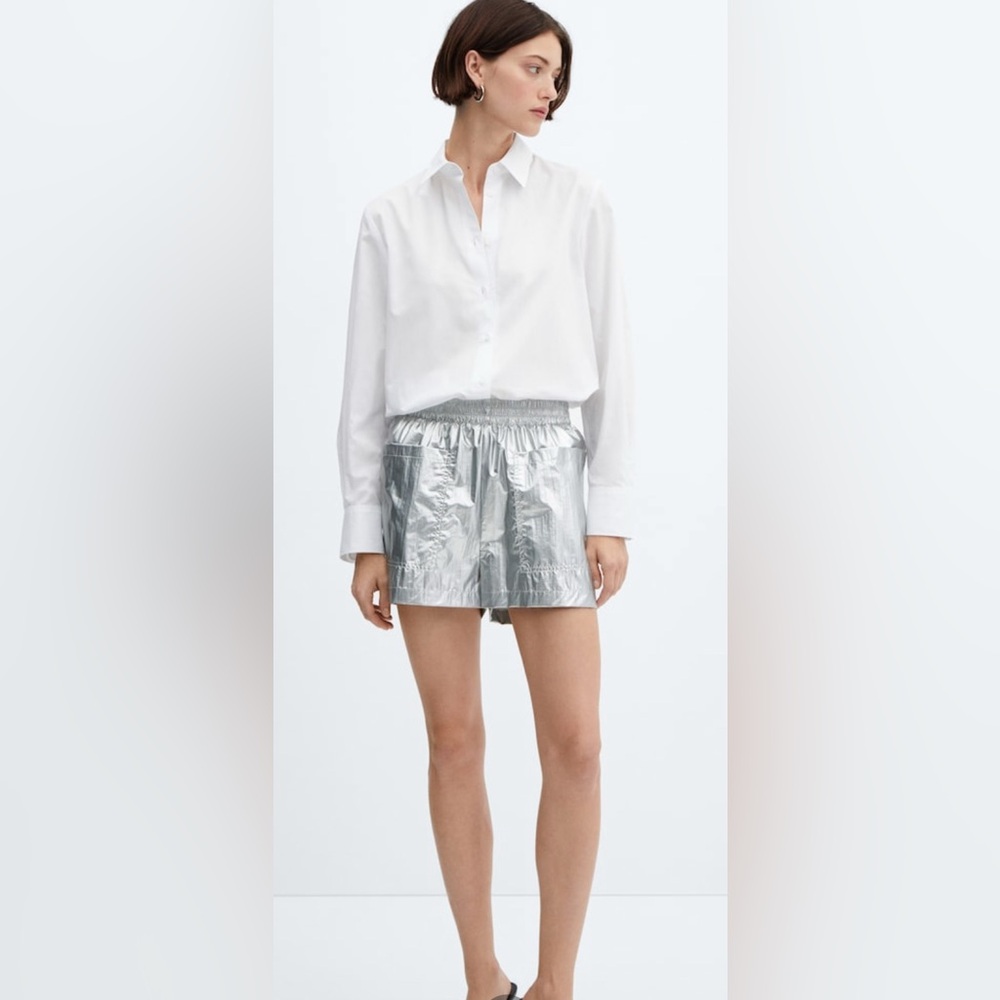 Mango silver shorts size medium - Picture 2 of 5